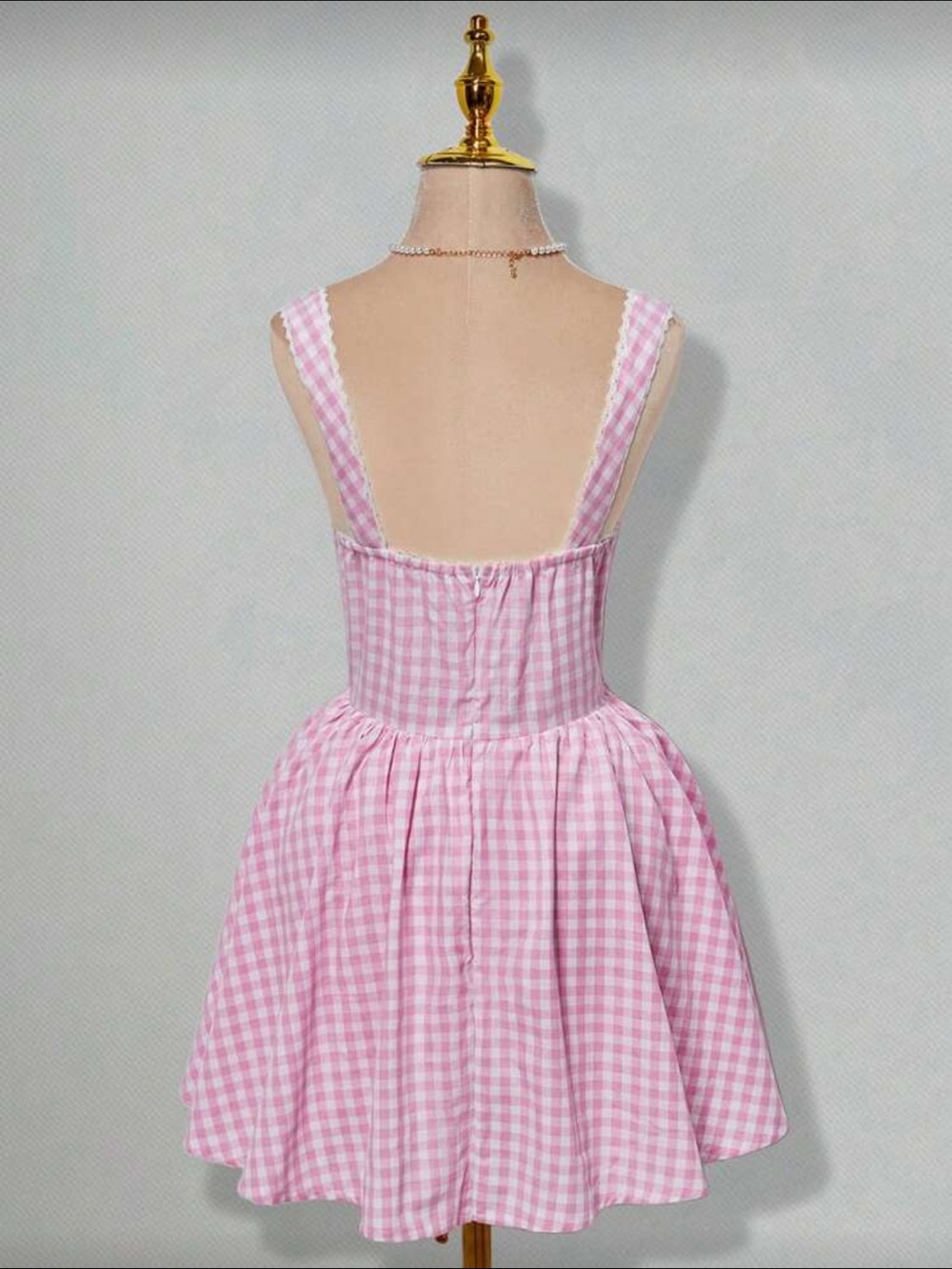 Pink Gingham Fit & Flare Dress - Picture 2 of 2